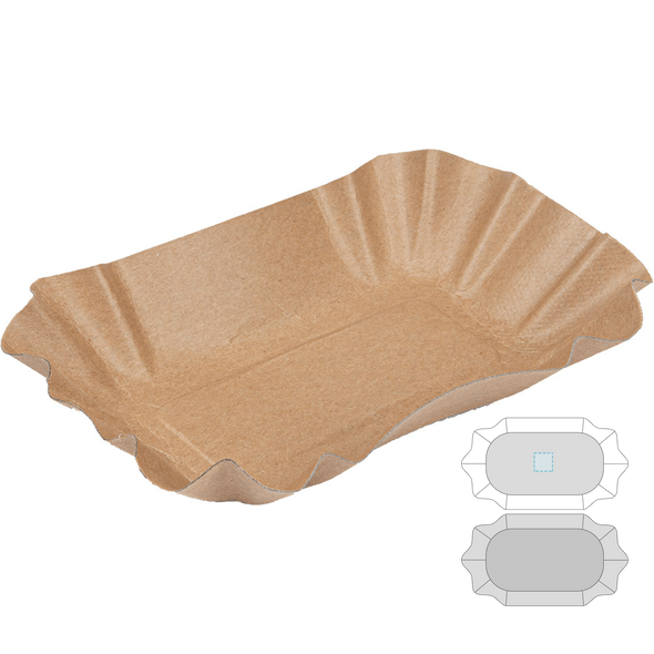 Bandeja Oval Kraft Biodegradável Bandeja Oval Kraft Biodegradável